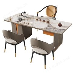 轻奢岩板大茶桌简茶桌椅组合办公室茶具套装一体现代功夫茶台