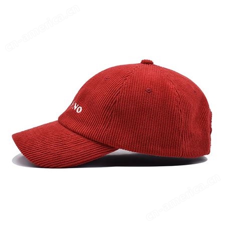 韩版字母简约百搭灯芯绒棒球帽 遮阳帽可调节休闲帽子