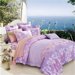 床上用品紫色四件套 金色四件套床上用品 白色条纹床上四件套 金凤凰家纺