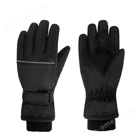 雪宇锋行冬季新款儿童滑雪手套分指保暖手套纯色防风防水耐磨五指